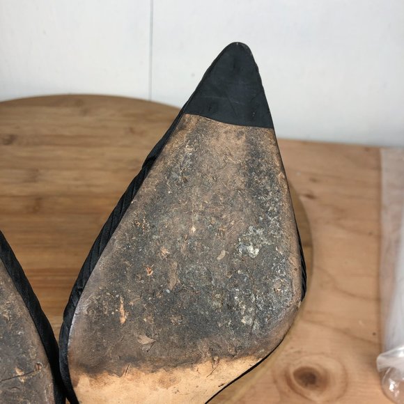 Gucci Heels Womens 38C US 7.5 Black Stilettos Ankle Strap Shoe Event Pointed Toe - Picture 14 of 15